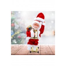 Kaykay Yapan Müzikli Işıklı Ve Hareketli Noel Baba - 30x14cm